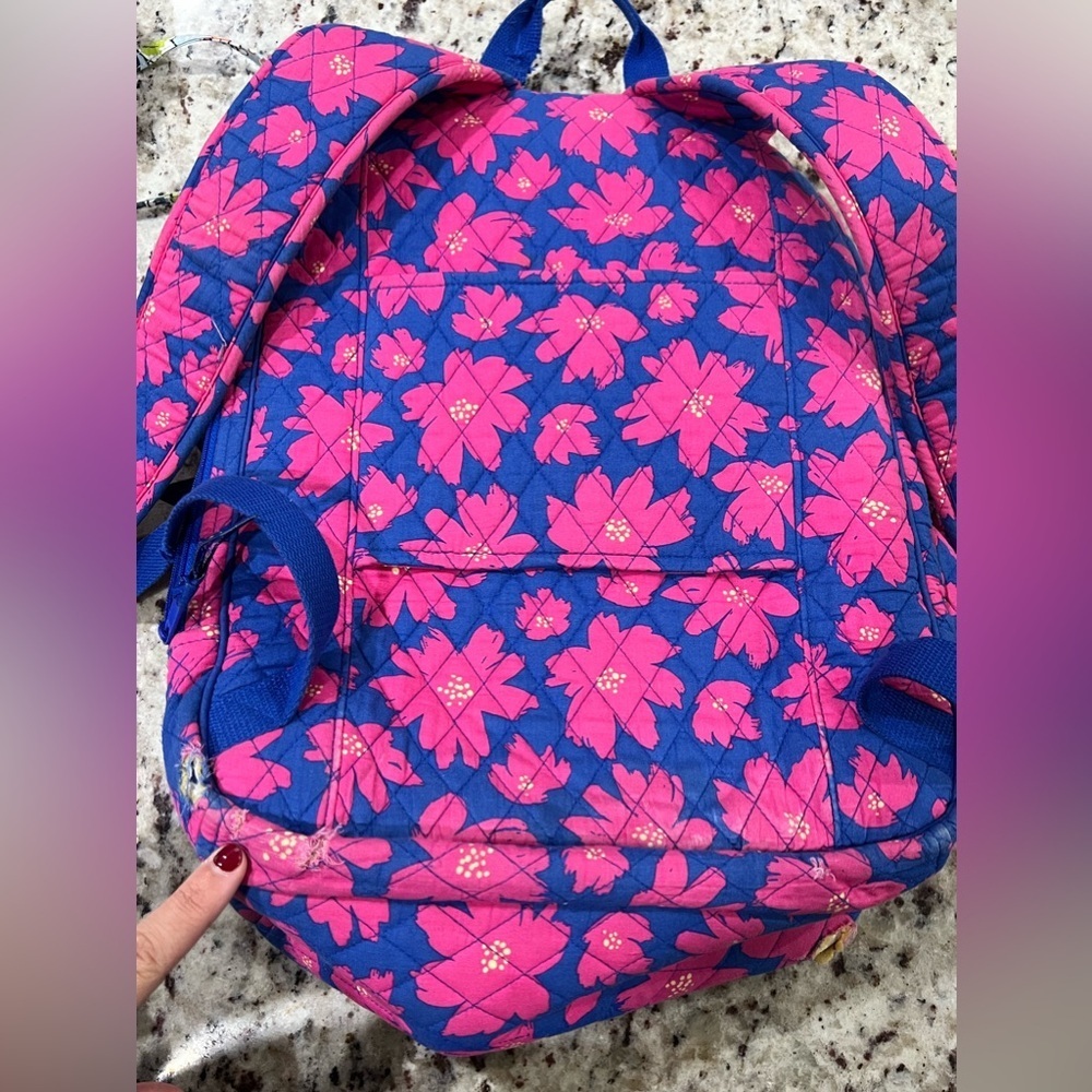 Vera Bradley Women's Signature Cotton Campus Tech Backpack, Art Poppies - Picture 14 of 16